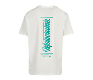 Oversized T-Shirt Herren "Weekends are for Racing 2.0" White