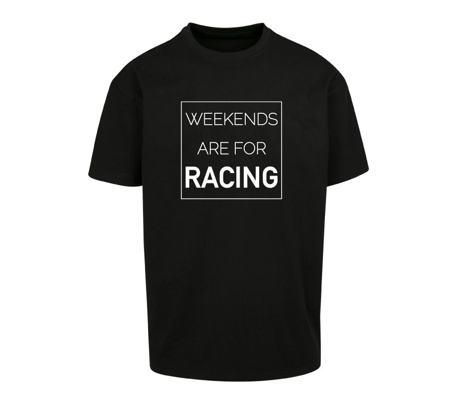 Oversized T-Shirt Herren "Weekends are for Racing" Black