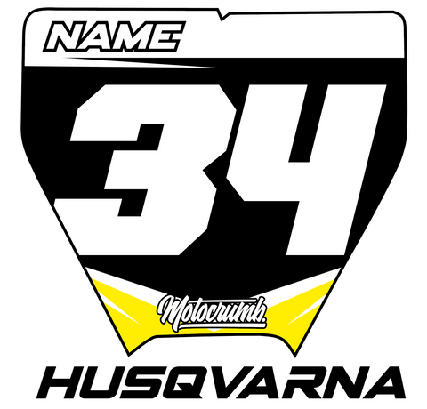 Miniplate Husqvarna schwarz