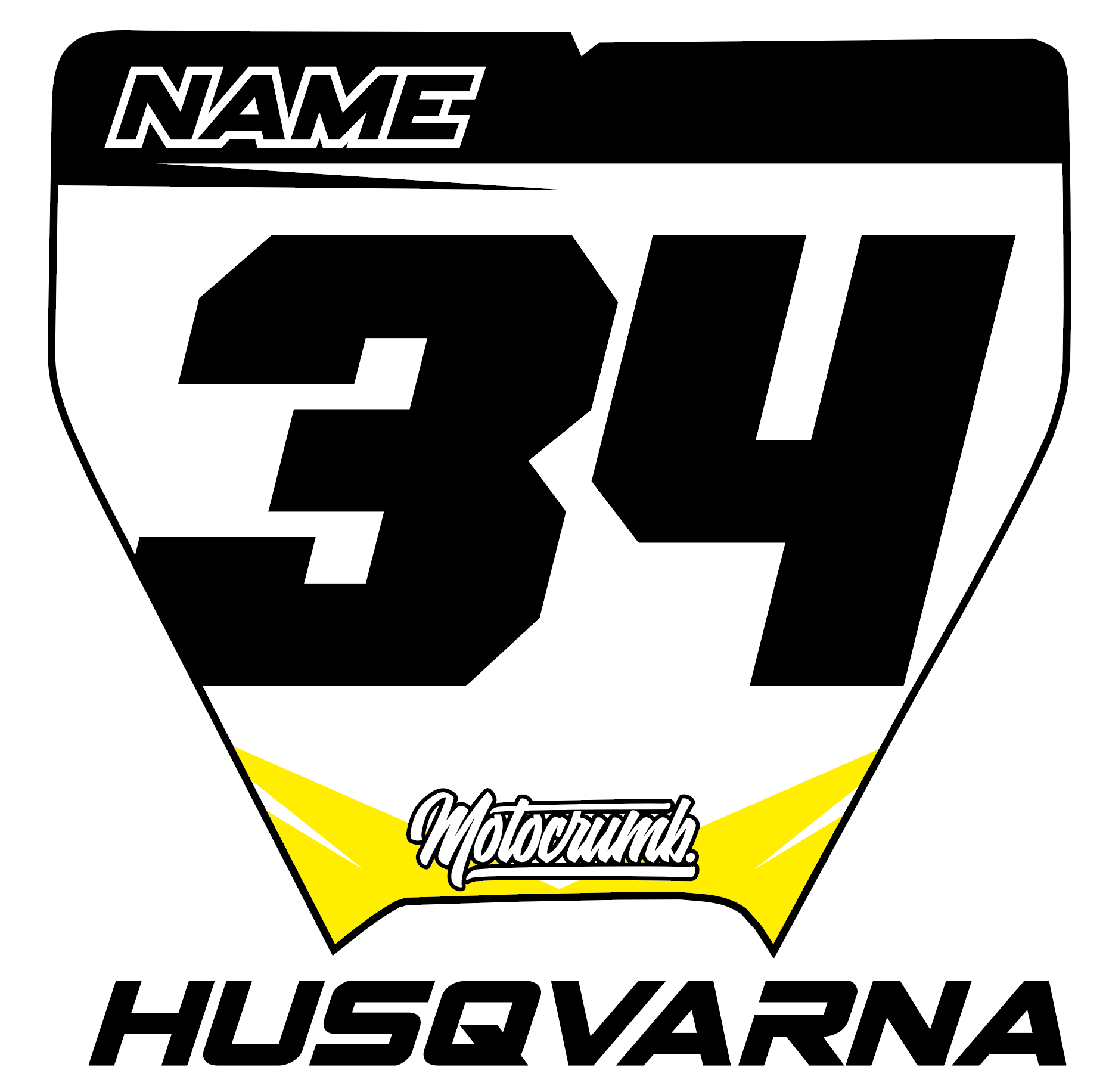 Miniplate Husqvarna weiß